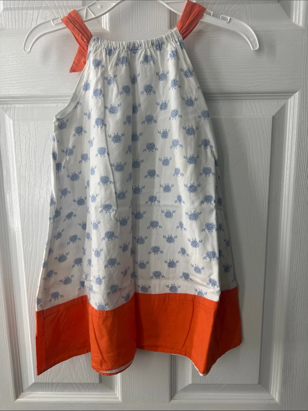 Gymboree Girls' White & Coral Sun Dresses with Blue Print